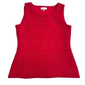 Calvin Klein Red Sleeveless Textured Tank Top Size‎ small round neck